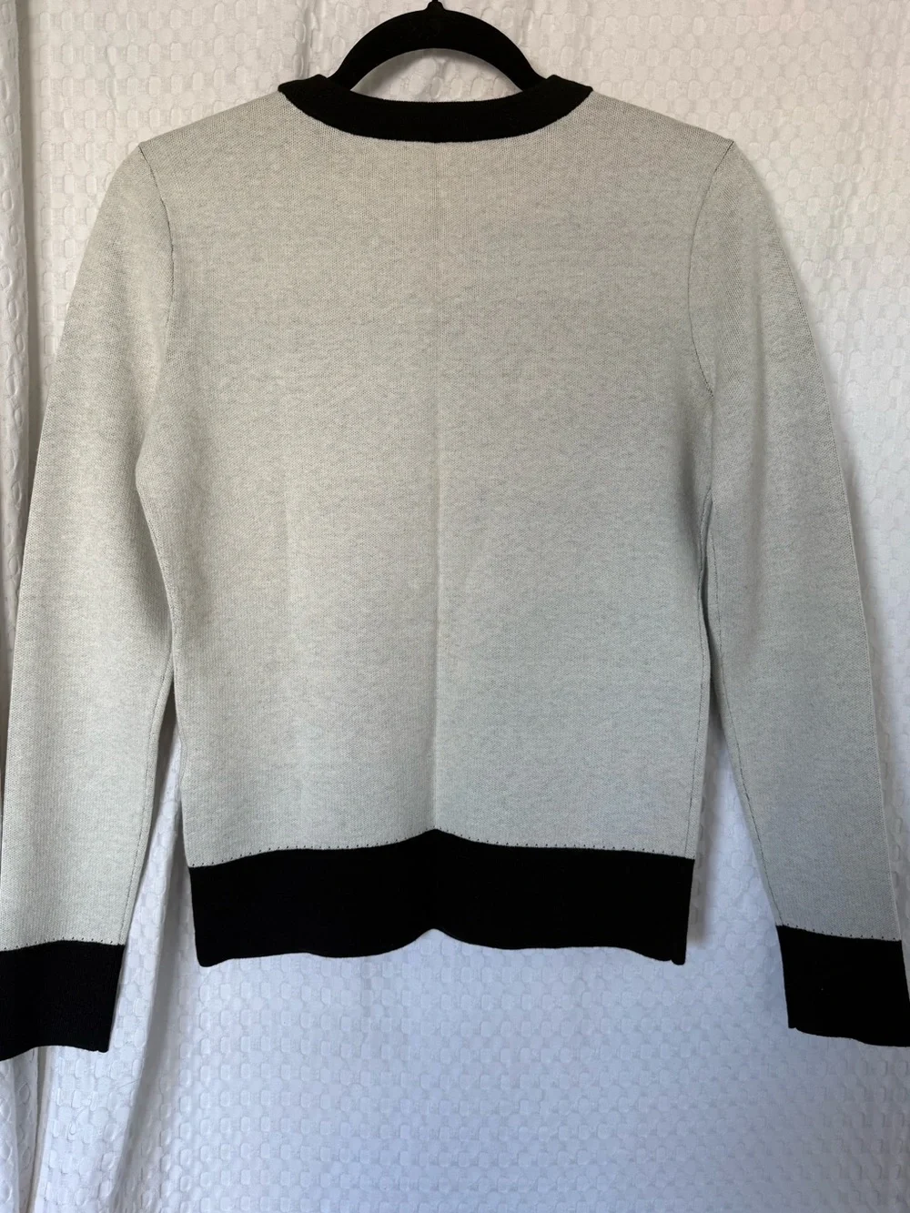 Kate Spade New York Rose Intarsia Cashmere Blend Sweater Black White S